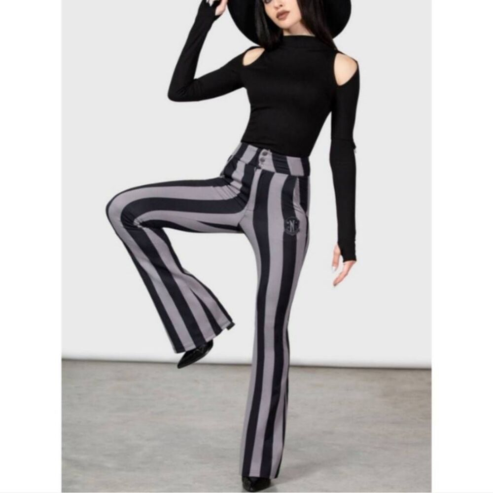 NWT Killstar x Wednesday Nightshades and Ravens Bootcut Trousers
